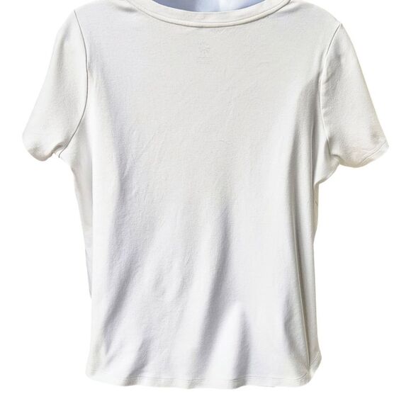 ISAAC MIZRAHI LIVE ESSENTALS Plus Size White V- Neck Short Sleeve Top Size 3X - Picture 8 of 16